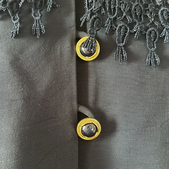 Vintage 1984 Navy Blue Victorian / Bib Collar Jacket - Picture 2 of 6